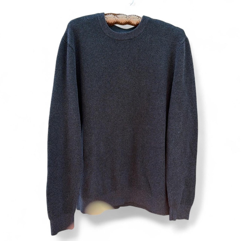 Fairlane & Sons Mens Gray Knit Pullover Sweater Textured Cotton XXL Charcoal